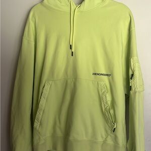 Lime Green Hoodie with Pocket Detail